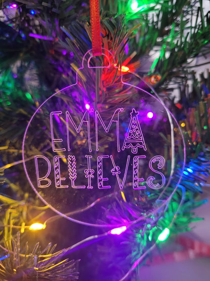 *Custom* Believe Christmas Ornament