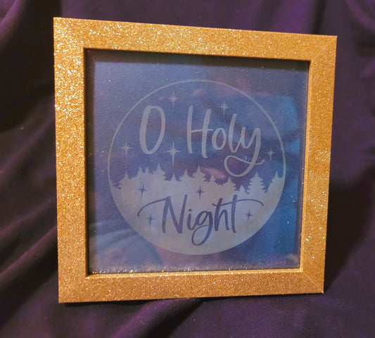 O Holy Night Etched Glass Framed Art - LIMITED EDITON
